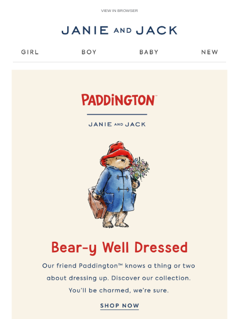 janieandjack newsletter: Our bear-y special Paddington dresses