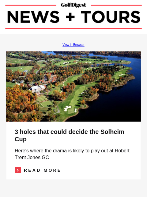 Former NFL star enters Q School GolfDigest View in Browser Robert Trent Jones Golf Club 3 holes that could decide the Solheim Cup Here's where the drama is likely to play out at Robert Trent Jones