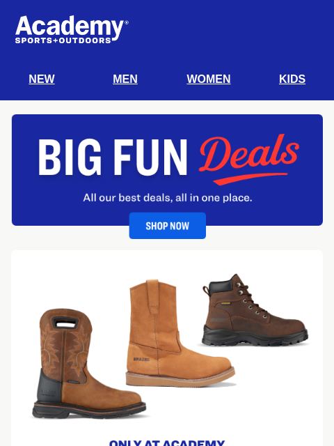 academy newsletter: EXTRA 70% Off Clearance Clothes + Shoes In-Store