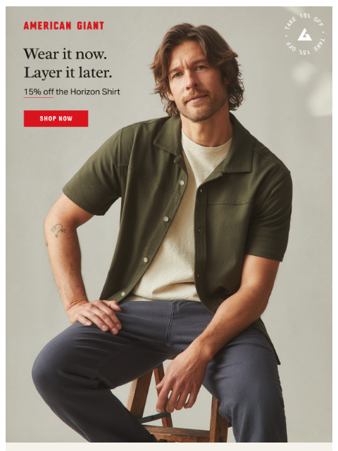 american-giant newsletter: Limited Edition Horizon Shirt, Now on Sale