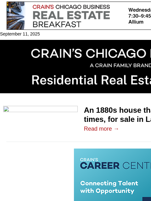 crainalerts newsletter: 1880s Lakeview house has kept up with the times