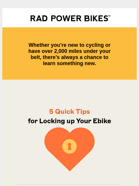 radpowerbikes newsletter: Rad Academy  🎓🔐 5 Tips for Locking your Ebike