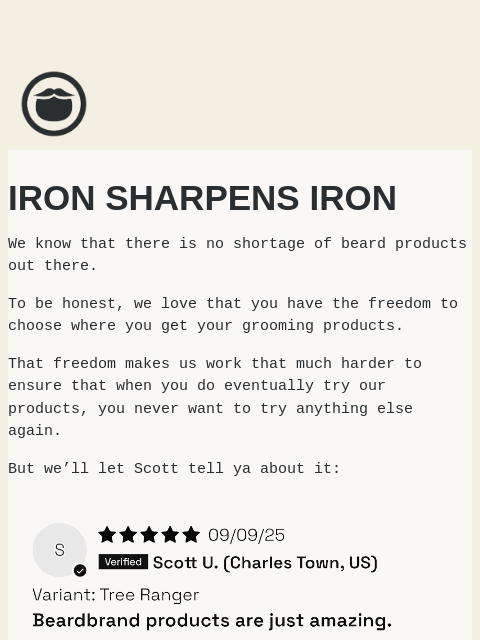 beardbrand newsletter: Iron Sharpens Iron
