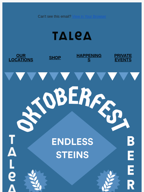 taleabeer newsletter: Celebrate Oktoberfest with Endless $55 Steins 🍻