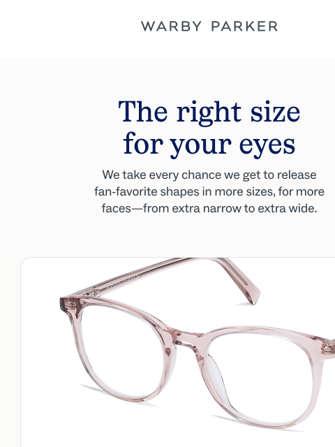 warbyparker newsletter: A frame for every face