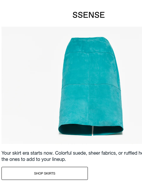 ssense newsletter: Suede, Denim, and Stripes