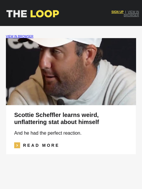 golfdigest newsletter: A weird Scottie Scheffler stat, Bob Mac's incredib...