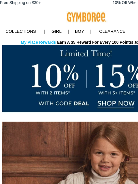 gymboree newsletter: Don't Miss THIS 👉15% Off when you buy 3+ Styles
