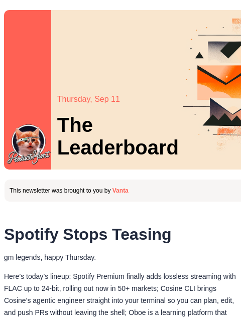 producthunt newsletter: 😸 Your ears deserve this