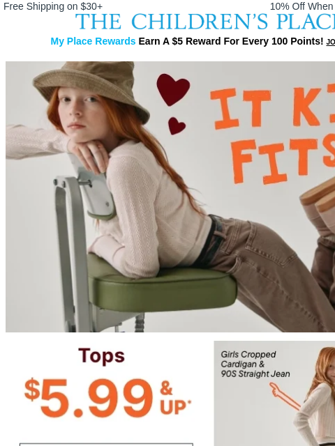 childrensplace newsletter: Top + Jeans = The Perfect Fit 💯