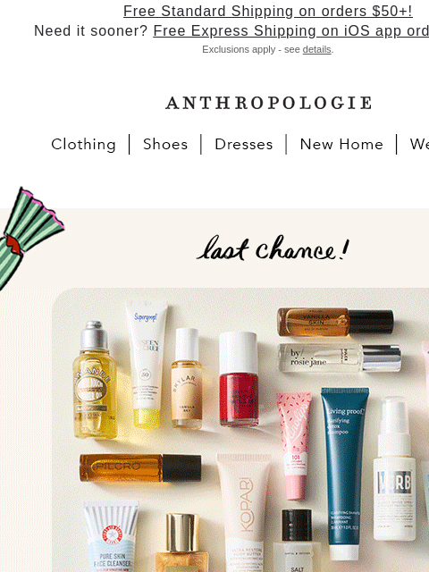 anthropologie newsletter: BACK & GOING FAST! The Beauty Advent Calendar.