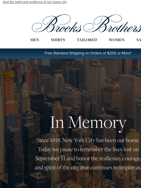 brooksbrothers newsletter: Honoring those we lost