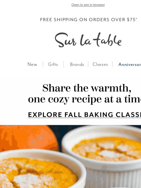 surlatable newsletter: First Look: October’s cozy classes are waiting.