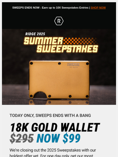 ridge newsletter: TODAY ONLY: 66% Off 18K Gold