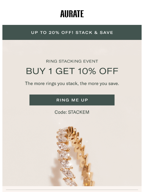 auratenewyork newsletter: Stack & Save up to 20% Off