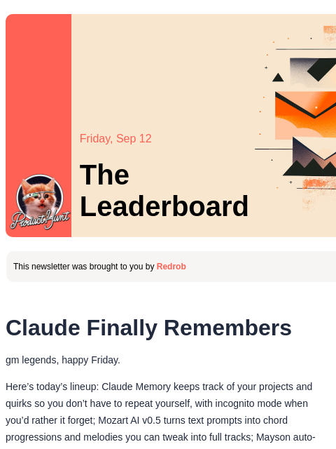 producthunt newsletter: 😸 Claude just got smarter