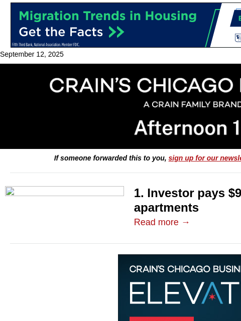 crainalerts newsletter: Investor drops $90M on Fulton Market complex