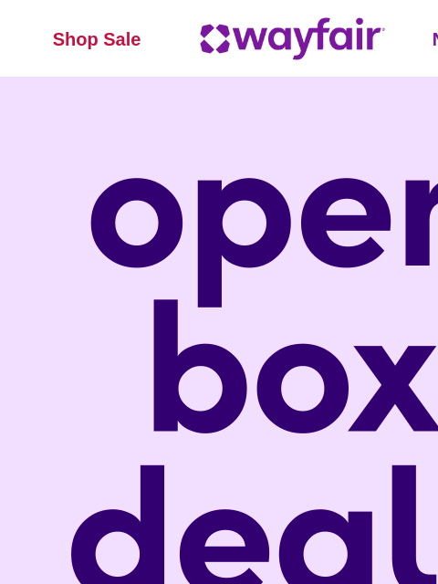 wayfair newsletter: Open Box steals