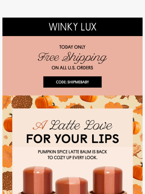 winkylux newsletter: Free Ship Friday: Fall Edition 🍂