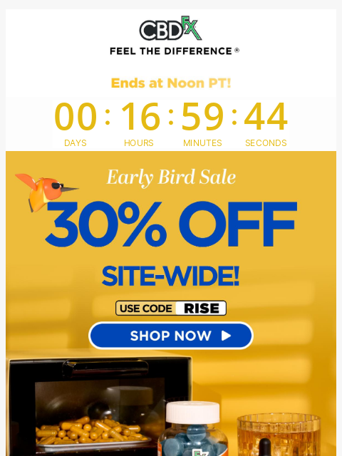 cbdfx newsletter: Early Bird Sale: Get 30% OFF this morning only! 🐦