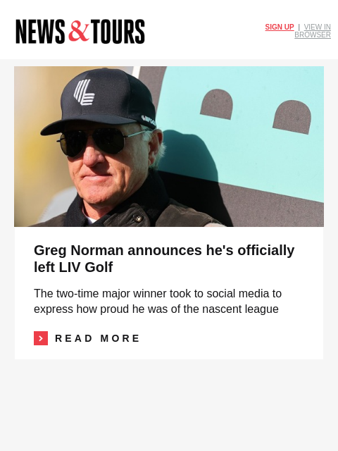 golfdigest newsletter: Scheffler falls one stroke short of history