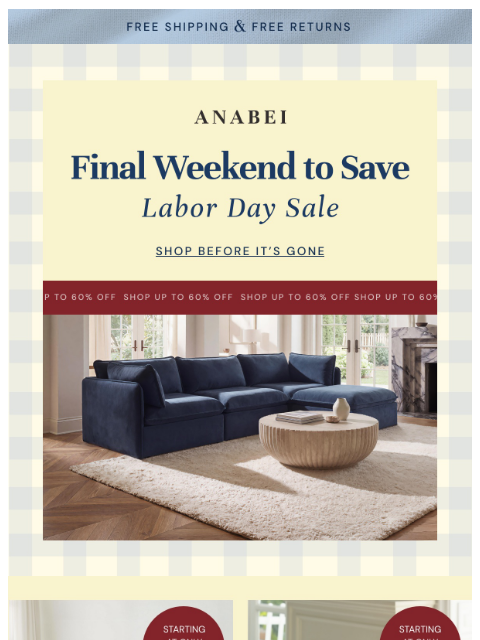 anabei newsletter: Final Weekend to Save 🇺🇸