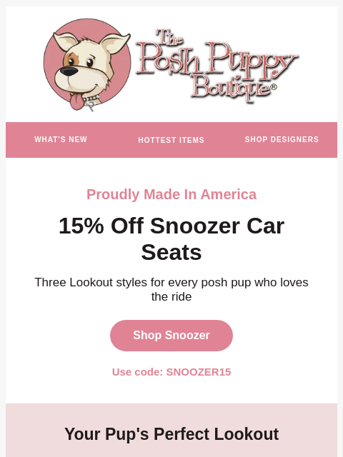 poshpuppyboutique newsletter: 15% OFF + MADE IN AMERICA 👀