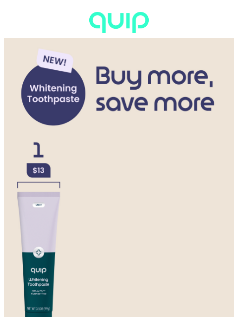 getquip newsletter: Save on Whitening Toothpaste multipacks
