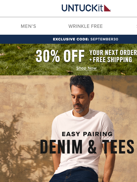 untuckit newsletter: Denim + Tees = A Perfect Match