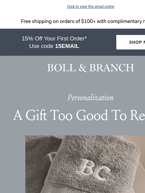 bollandbranch newsletter: Customize their new favorite gift