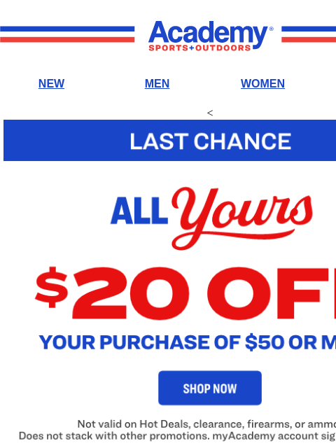 academy newsletter: Don’t Let Your $20 OFF Slip Away