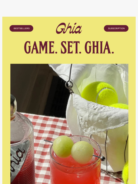 drinkghia newsletter: Honey Deuce 🎾
