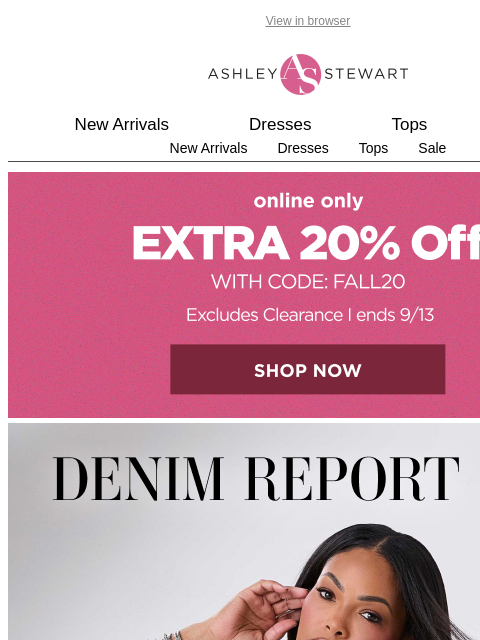 ashleystewart newsletter: Spotlight on: Fall denim 👖 New pieces for your cl...