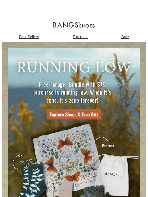 bangsshoes newsletter: [Running Low!] 👀🌿🌼