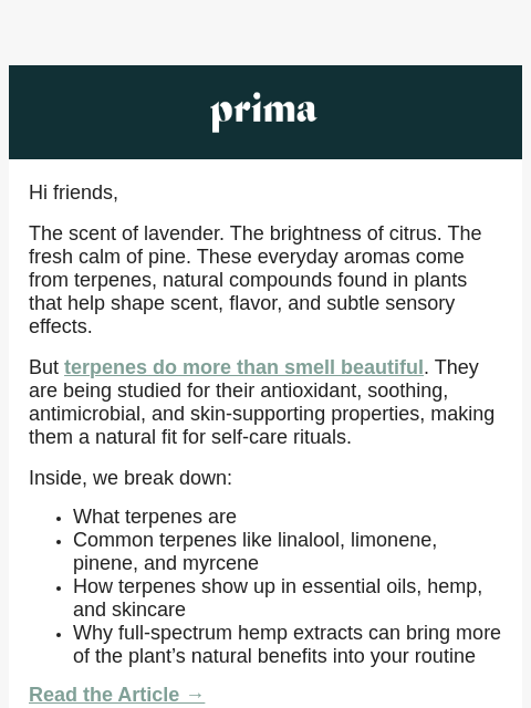prima newsletter: Prima Guide To Terpenes