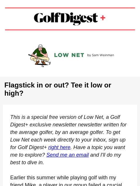 Flagstick in or out? Tee it low or high? ‌ ‌ ‌ ‌ ‌ ‌ ‌ ‌ ‌ ‌ ‌ ‌ ‌ ‌ ‌ ‌ ‌ ‌ ‌ ‌ ‌ ‌ ‌ ‌ ‌ ‌ ‌ ‌ ‌ ‌ ‌ ‌ ‌ ‌ ‌ ‌ ‌ ‌ ‌ ‌ ‌ ‌ ‌ ‌ ‌ ‌ ‌ ‌ ‌ ‌ ‌ ‌ ‌ ‌ ‌ ‌ ‌ ‌ ‌ ‌ ‌ ‌ ‌ ‌ ‌ ‌ ‌ ‌ ‌ ‌ ‌ ‌ ‌ ‌ ‌ ‌ ‌ ‌ ‌ ‌