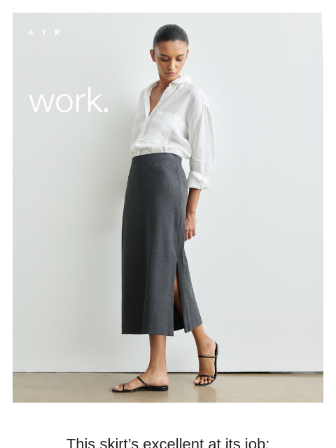 ayr newsletter: your most-worn skirt, ever