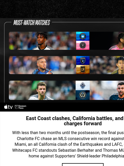 mlssoccer newsletter: Postseason battles intensify on Matchday 33