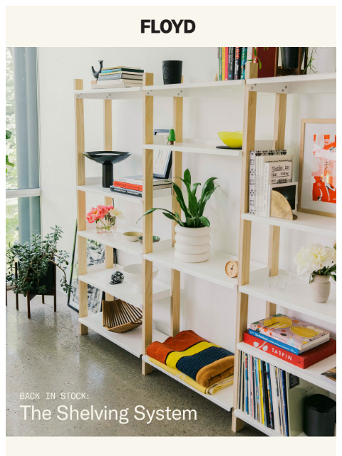 floydhome newsletter: Back in Stock: The Shelving System