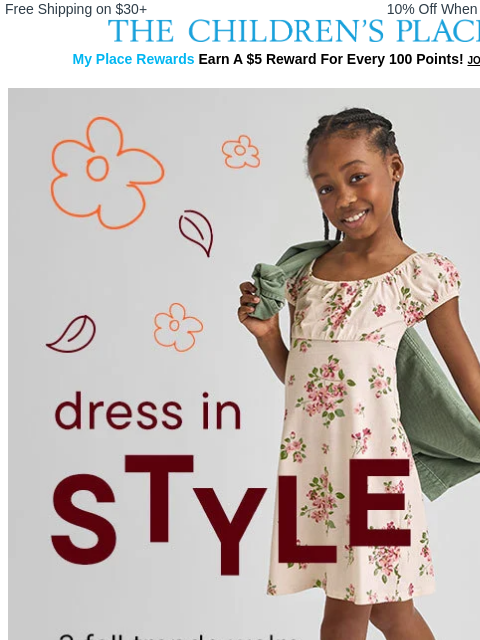 childrensplace newsletter: The Fall Dress Edit 