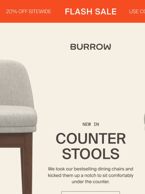 burrow newsletter: New counter stools are here — and they’re 20% off.