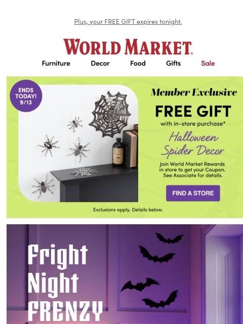 emailworldmarket newsletter: 🎃 RUN! Our Halloween decor is selling fast! 