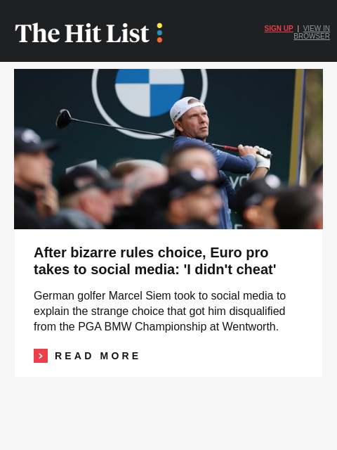 golfdigest newsletter: DQ-ed tour pro: 'I didn't cheat'