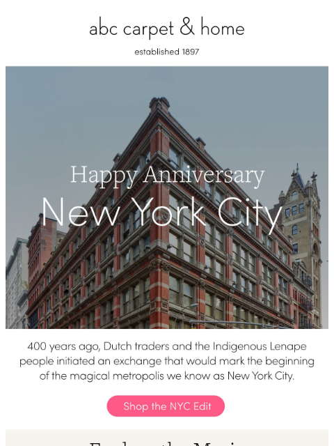 abchome newsletter: Happy Anniversary, NYC!🗽