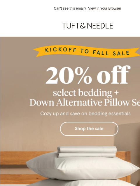 tuftandneedle newsletter: White hot—save 20% on white bedding