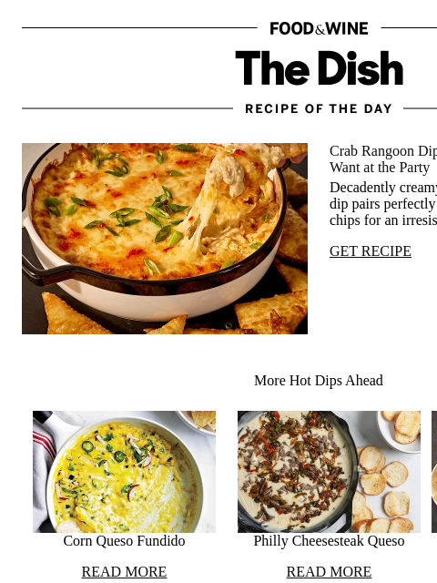 foodandwine newsletter: Crab Rangoon Dip