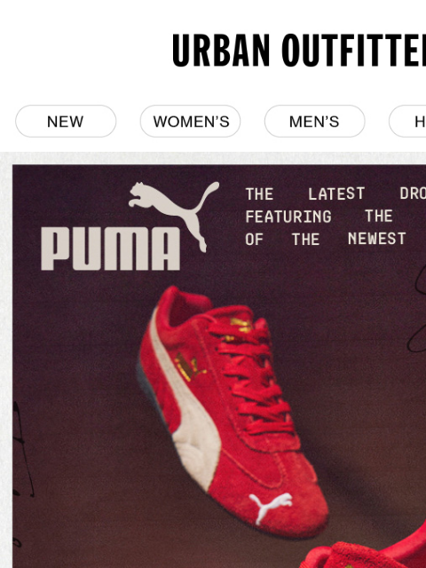 urbanoutfitters newsletter: NEW PUMA →