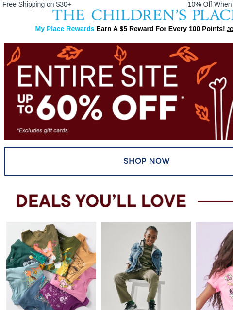 childrensplace newsletter: Up to 60% Off ✨SITEWIDE✨