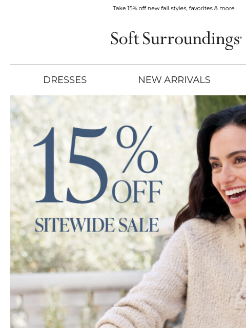 softsurroundings newsletter: New Season, Sitewide Savings