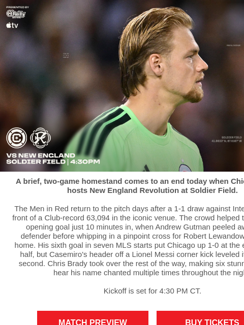 chicagofirefc newsletter: TONIGHT: Chicago Fire vs New England Revolution